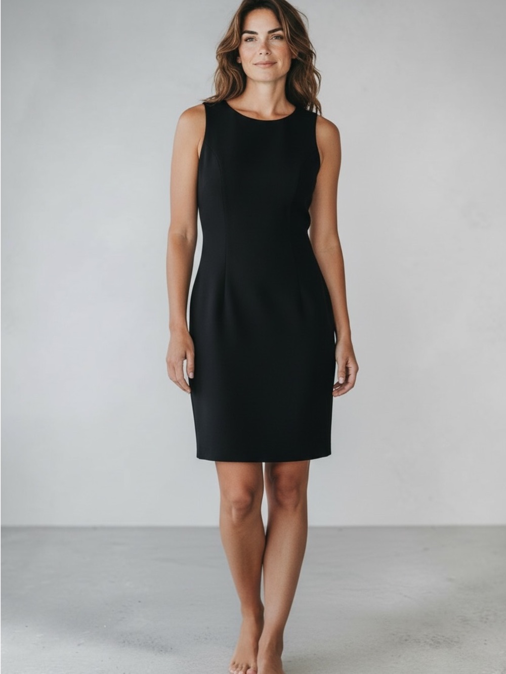 Amaranto Women’s Size 12 Black Sheath Dress Sleeveless Career Cocktail LBD